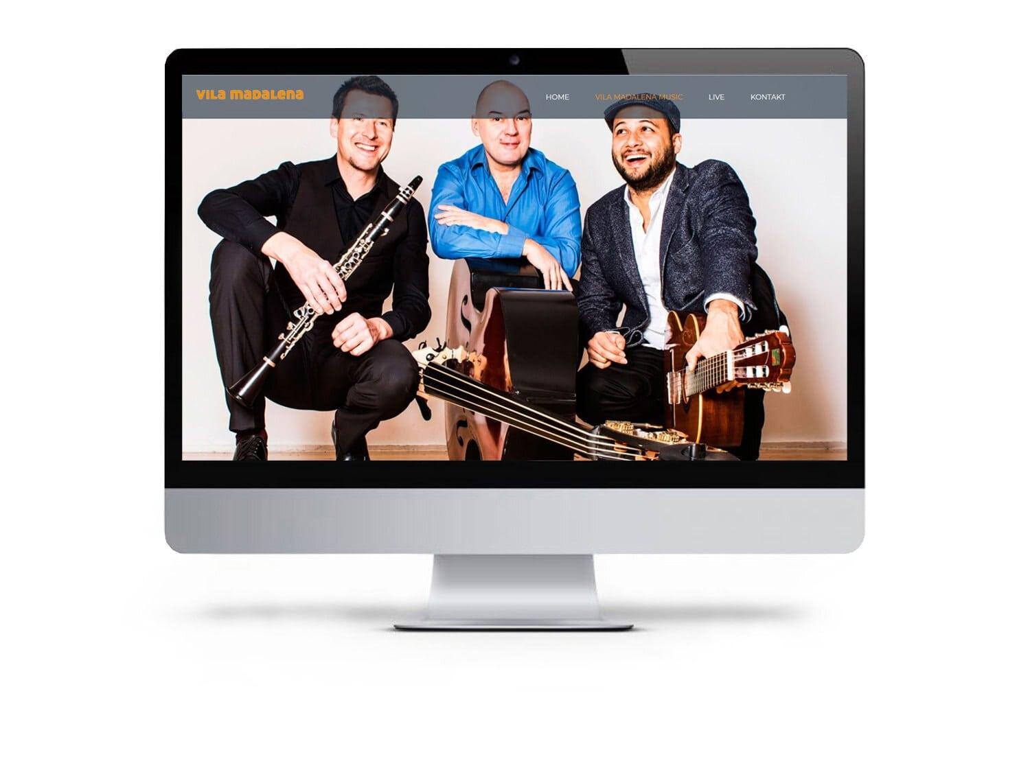 Website für die Musikband Vila Madalena